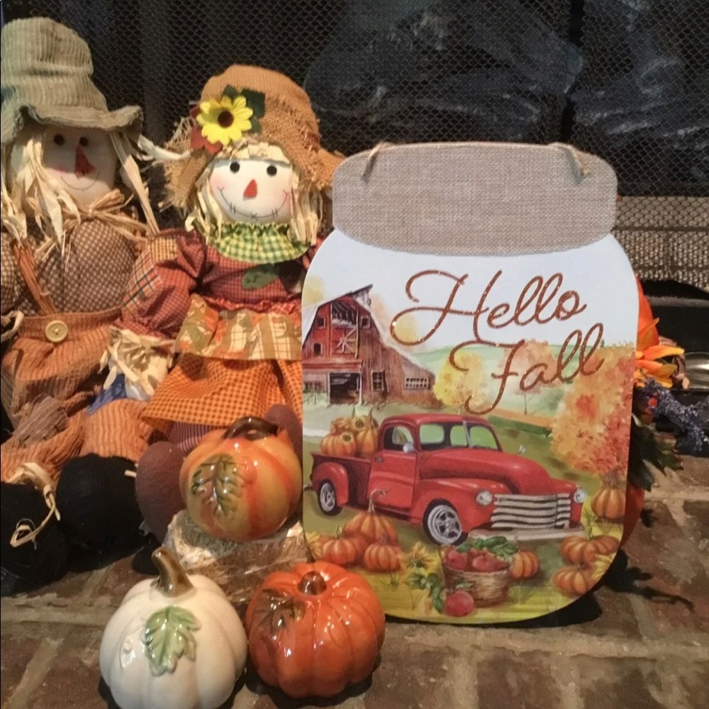Hello Fall Mason Jar Sign